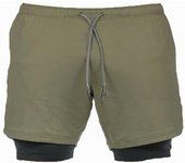Pantalones cortos hombre con forro interior y bolsillo para móvil y toalla pantalón de chándal microfibras para deporte gimnasio entrenamiento fitness crossfit tejido suave y ligero