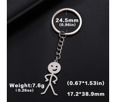 Teamer Funny Middle Finger Stickman Keychain 2024 Cute Trend School Bag Car Key Pendant Couple New Trinket Gift Keyring