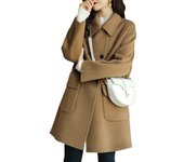 Abrigo de lana de otoño e invierno para mujer