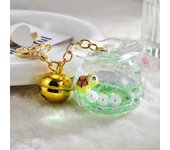 LLavero de Animales Marinos de tanque de peces dorados, arena movediza en botella de aceite, Accesorios de escritorio, colgante de bolsa, nuevo
