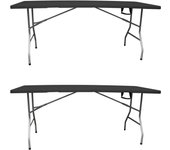 Mesa Plegable Rectangular 180x70x74cm Catering | Mesa Resina con Patas de Acero Plegable para Eventos y terrazas | Unidad (Blanca)