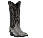 Pareja de botas de vaquero occidentales de tacón alto, decoración de puntera de hardware