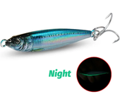 Metal Jig Bait 20g 30g 40g Spinner Spoon 3D Eye Color Laser Spinning Gear Fishing Tackle Blade Hook Swimbait Pesca VIB Lure