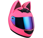 Casco de Moto todoterreno para mujer, protector de cabeza con orejas de gato extraíbles, transpirable, para Motocross,