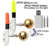 Fishing Light Stick Rod Bell Luminous Float LED CR425 3.6V Lithium Battery USB Charge Tackle RGB Night Bright Fluorescent Lamp