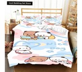 Kawaii Bubu and Dudu 3D Printing Anime Bedding Set Duvet Cover Comforter Bed Single Twin Full King Queen Size Bedding Set Kids