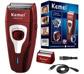 Kemei 1123 rechargeable electric shaver hair beard powerful electric razor for men bald head shaving machine with extra mesh