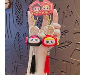 Chinese Style Magnetic Attraction Fish Keychain Good Luck Wealth New Year Keychain PVC Blessing Cartoon Fish Pendant Bag Charm