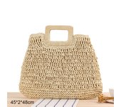 Round Straw Beach Bag Vintage Handmade Woven Shoulder Bag Raffia Circle Rattan Bags Bohemian Summer Vacation Casual Bags