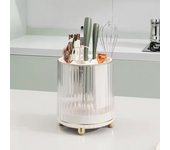 Soporte multifuncional para cuchillos de cocina, giratorio 360°, ranura integrada para guardar cuchillos