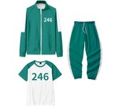 Kebedo Fashion Squid Game Become Player, Jacket, Costume Set Squid Game Role Play, Carnival and Halloween Party, Zipper Comfort Set for Kids 5 to 15 Years Old