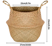 Cestas de almacenamiento Natural de algas marinas, maceta de flores de estilo nórdico, cesta de plantas, bolsa de cultivo tejida de paja, maceta colgante, decoración del hogar
