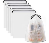 Clear Shoe Bags for Travel 5 PCS, 15.7" x 11.8" Drawstring Travel Shoe Bags for Packing, Waterproof Dustproof Portable Travel Shoe Storage Bag for Men and Women