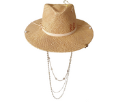Personal design summer straw hat DIY handmade hat pearl chain jazz hat sun hat new letter hat beach hat female sombrero