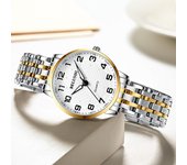Pareja luminosa reloj de pulsera a prueba de agua cuarzo relojes para hombres