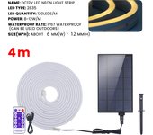 IP67 Waterproof Neon Light Solar Lamp 12V 120Leds/M Neon Strip 3000K 6000K White Red Green Blue Flexible Ribbon Rope LED Light
