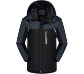 Chaqueta de Esquí Impermeable de Montaña para Hombre Abrigo de Invierno de Lana Antiviento con Capucha