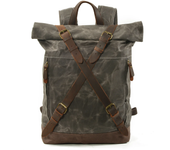 Mochila de senderismo de lona de cera impermeable para hombres, bolsa de viaje al aire libre, mochila antirrobo para computadora