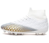 Men's Soccer Shoes with Lace-Up High-Tops Non-Slip Spikes Football Cleats Sneakers