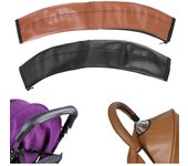 2 Piezas Cubierta de Cochecito de Cuero, Asa para Cochecito de Bebé, Funda Manillar Carro Bebe, Cubierta de Manija de Cochecito,