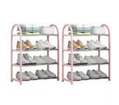 Shoe Rack, Shoe Cabinet for Entrance and Front Door Entrance 4 Tier Shoe Cabinet, Easy to Install,Pink