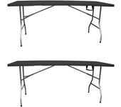 Plegable Rectangular 180x70x74cm Catering | Mesa Resina con Patas de Acero Plegable para Eventos y terrazas | Unidad (Blanca)