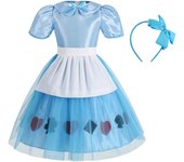 2023 Christmas Fantasy Alice Dress for Princess Girls Halloween Cosplay Child Fairy Birthday Party Stage Play Masquerade Costume