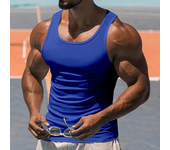Men's Solid Color Gym Exercise Training Basketball Sports Leisure Fashion Sleeveless Tight Muscle Tank Top