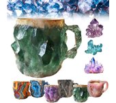 Tazas de café de cristal mineral, tazas de café divertidas, elegante taza de café de cristal mineral, tazas de café navideñas, taza de café personalizada