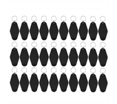 30Pack Motel Keychain Blanks Vintage Motel Keychains Sublimation Blank Keychain for Vinyl DIY Crafting Keychain Black