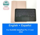Bluetooth Keyboard Case For HUAWEI MatePad Pro 11 inch 2022 Trackpad Backlight Tablet Case English Spanish Keyboard