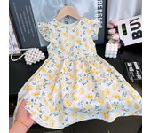 Las Niñas Vestidos De Verano Nuevo Bebé Volar Manga Princesa Vestidos Florales Niños Pequeños Verano Niñas Falda Vestidos De Los Niños