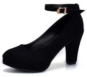 Spring Women Pumps ck Sweet Thick High Heels Ankle Strap Female Platform Classic Round Toe Dress Cute Shoes Ladies Footwear