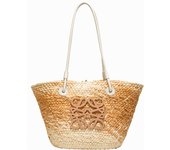 Luojia Straw Weaving Bag Women's 2025 New Knitted Vegetable Basket Large Capacity One-Shoulder Tote Bag Beach Vacation Beach Bag