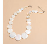 Collar de concha blanca Natural, gargantilla de cuentas redondas, joyería clásica de playa, 10-30mm