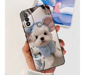 For Motorola Moto E20 E30 E40 Phone Case Soft TPU Silicone Fundas Dragon Marble Luxury Girly Painting Capa For Motorola E40 4G