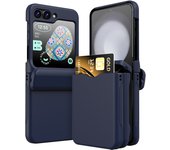 Funda de plástico con tarjetero para Samsung Galaxy Z Flip 5, 4, 3, Flip5, Flip4, Flip3, 5G, protección completa de bisagra, cub