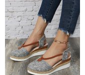 Wedge high heels women's new design Gladiator summer designer classic mid size pointed shoes