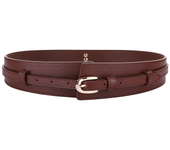 Cinturón ancho marrón para mujer, nuevo estilo con abrigo de vestir, cinturón de cuero genuino desmontable