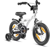 Bicicleta niño 4 años Bicicleta niña 4-6 años 14 Pulgadas Bici niños - Infantil con Pedales ruedines y Freno contrapedal Blanco