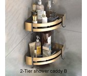 Organizador de accesorios de baño, toallero negro y dorado, soporte para pañuelos, carrito de ducha, estante de esquina