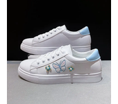 Woman Summer Loafers White Flat Rubber Sole Vulcanize Sports Flat Shoes Female Pu Leather Sneakers