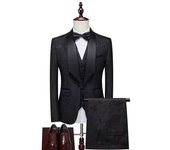 803-3 men's wedding party three piece set tailcoat