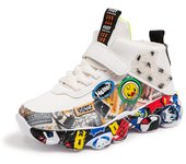 Trendy Kids Shoes for Boys Girls Child High-top Sneakers Casual Running Shoes Cartoon Leather Girls Boys Sports Tennis Shoes