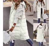 Women Puffer Vest Winter Hooded Sleeveless Zip Up Long Puffy Jacket Warm Thick Quilted Coats with Pockets,mid-length cotton vest