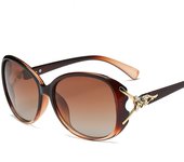 Nuevas gafas de sol para mujer cabeza de zorro con diamante moda progresiva de dos colores anti-ultravioleta marco grande gafas de sol polarizadas