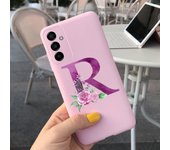 For Samsung Galaxy M23 5G Case Letter A To Z Liquid Silicone Luxury Phone Case For Samsung M23 SM-M236B Soft Matte Back Cover