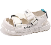 Boys' Fashion Sandals 2024 Summer New Girls Toes Capped Flat Shoes Kids Handsome Versatile Beach Shoes Anti Slip Wear-resistant