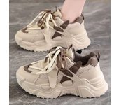New fashionable size casual sports for women, flying weave round toe lace up mesh ventilated dad shoes
