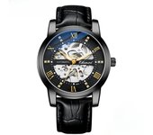 Reloj mecánico automático hueco para hombre, correa de reloj mecánico a prueba de agua explosivo de negocios a la moda